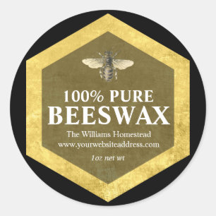 Personalized Beeswax Label with Apiary Name