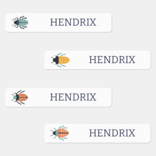 Personalized Beetles School Name Labels