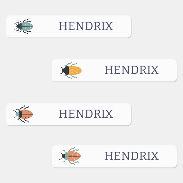 Personalized Beetles School Name Labels (Group)