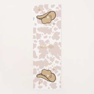 Personalized Beige Cowgirl Rodeo Yoga Mat