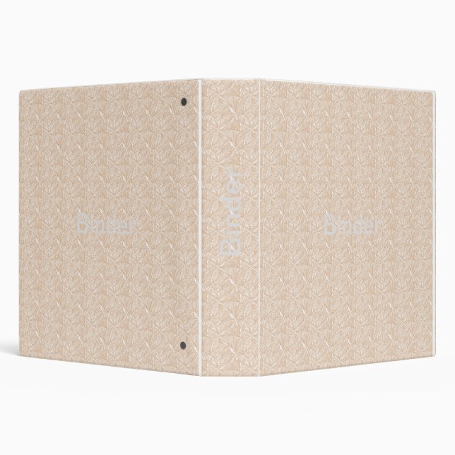 Personalized Beige Geometric 3 Ring Binder (Background)