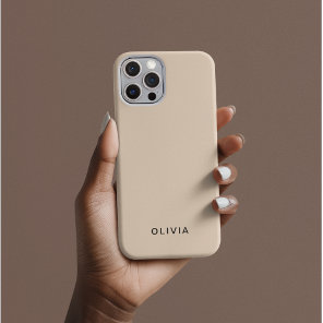 "Personalized Beige iPhone Case with Custom