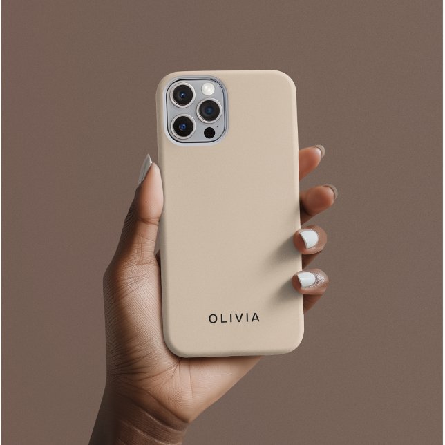 "Personalized Beige iPhone Case with Custom  (Creator Uploaded)
