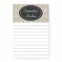 Personalized Beige Kitchen Post It Notes