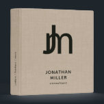 Personalized Beige Linen Print Monogram Binder<br><div class="desc">Keep your important documents and papers organized in style with this personalized binder. Featuring a large and unique monogram design with two bold sans serif font initials and customizable text for your name and title or any custom message of your choice below. The spine also has customizable text for easy...</div>