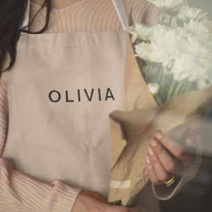 Personalized Beige Monogram Costume  Apron