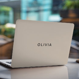&quot;Personalized Beige Monogram  HP Laptop Skin