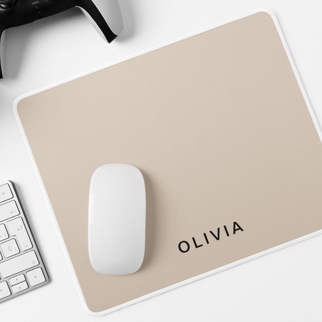 "Personalized Beige Monogram  Mouse Pad (Creator Uploaded)