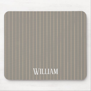 Personalized beige pinstripes mouse pad