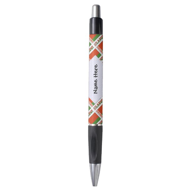 Personalized Belarus Tiled Flag Name Pen (Front Vertical)
