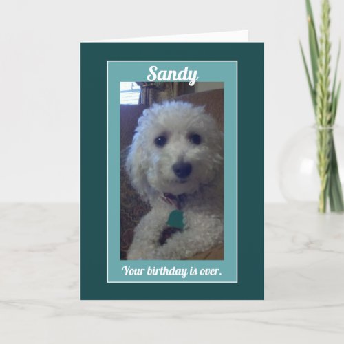 Personalized belated birthday card