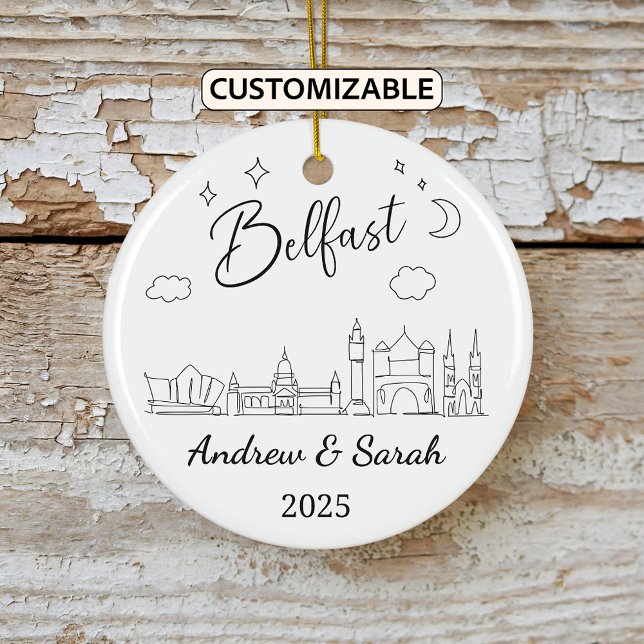 Personalized Belfast Ornament, Northern Ireland Ceramic Ornament (Creator Uploaded)