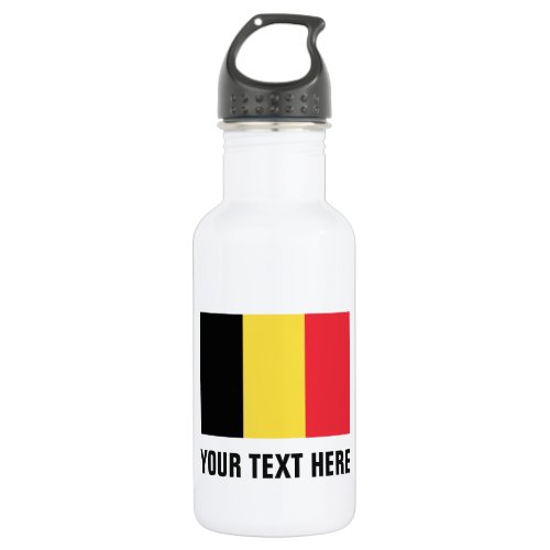 Personalized Belgium flag water bottle for Belgium