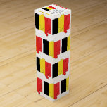 Personalized BELGIUM Flag Wine Box<br><div class="desc">Stylish patriotic BELGIUM FLAG wine box. You can CUSTOMIZE all the text on the top,  create your own message and add your name. An ideal patriotic finishing touch for your Christmas,  birthday and 'any day' bottle gifts. Matching gifts available.</div>