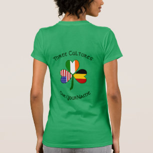 Personalized Belgium Ireland USA Shamrock Women's T-Shirt