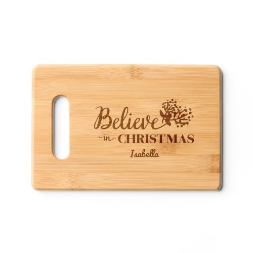 Personalized Believe In Christmas Cutting Board