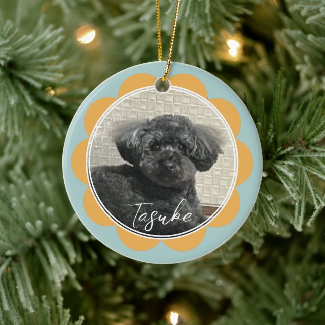 Personalized Beloved Fur Baby Flower Ceramic Ornament (Tree)