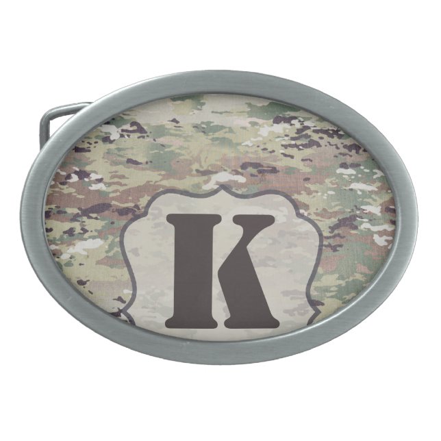 Personalized Belt Buckle Army OCP Camo Uniform Cam (Front)