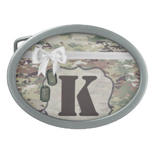 Personalized Belt Buckle Army OCP Camo Uniform Cam