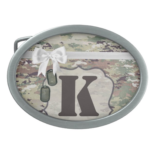 Personalized Belt Buckle Army OCP Camo Uniform Cam (Front)