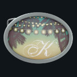 Personalized Belt Buckle Beach Sunset Palm Trees S<br><div class="desc">Personalized Belt Buckle</div>