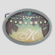 Personalized Belt Buckle Beach Sunset Palm Trees S