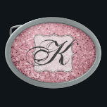 Personalized Belt Buckle Rose Gold Glitter<br><div class="desc">Personalized Belt Buckle</div>
