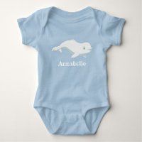 Personalized Beluga Whale and Blue Hearts Arctic