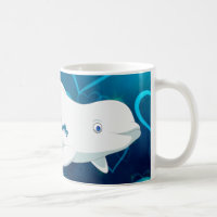 Personalized Beluga Whale and Blue Hearts Arctic