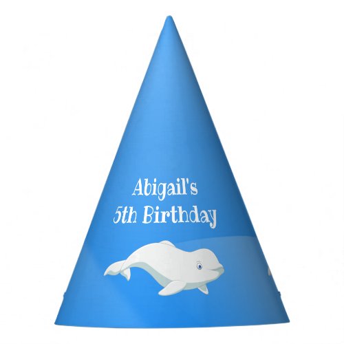 Personalized Beluga Whale Arctic Ocean Birthday Party Hat