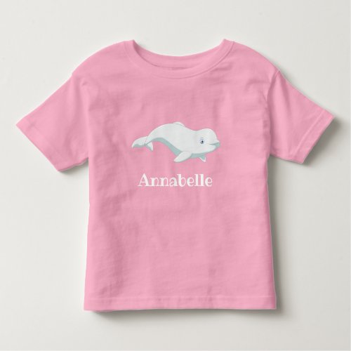 Personalized Beluga Whale Arctic Ocean Toddler T_shirt