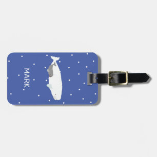 Personalized Beluga Whale Kids Birthday Party Luggage Tag