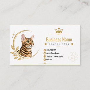 Personalized Bengal Cattery Modern Business Card