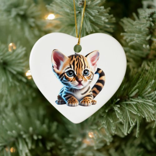 Personalized Bengal Kitten Ceramic Ornament