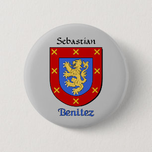 Personalized Benitez Historical Shield Pinback Button