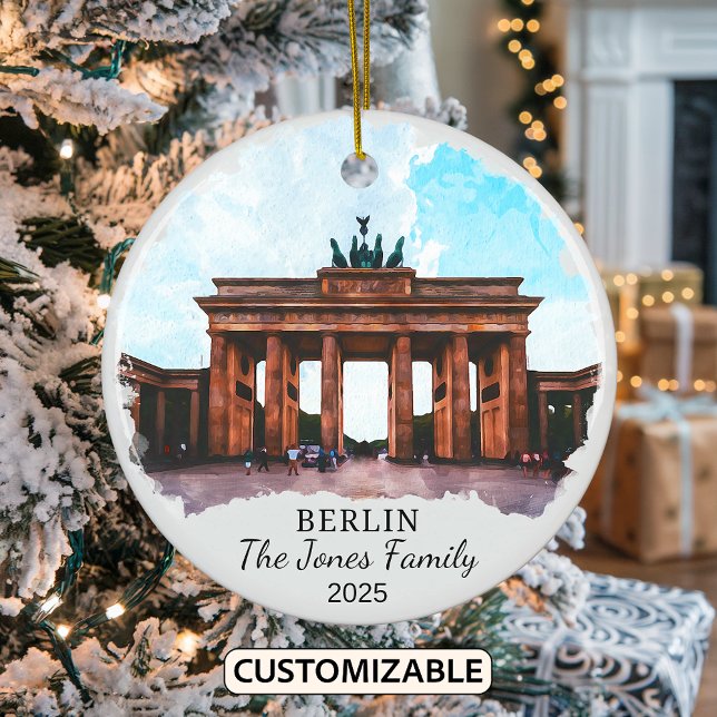 Personalized Berlin Ornament, Germany Ceramic Ornament (Creator Uploaded)