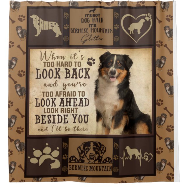 Personalized Bermese Mountain Dog Blanket Gift Shower Curtain (Front)