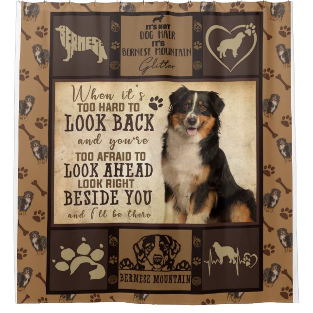 Personalized Bermese Mountain Dog Blanket Gift Shower Curtain (Front)