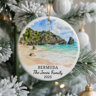 Personalized Bermuda Ceramic Ornament, Custom Cari Ornament