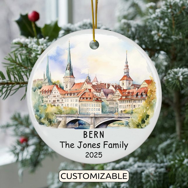 Personalized Bern Ornament, Switzerland Ceramic Ornament (Creator Uploaded)