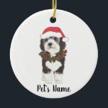 Personalized Bernedoodle Ceramic Ornament<br><div class="desc">Make the nice list this year with a personalized ornament of your favorite little elf!</div>