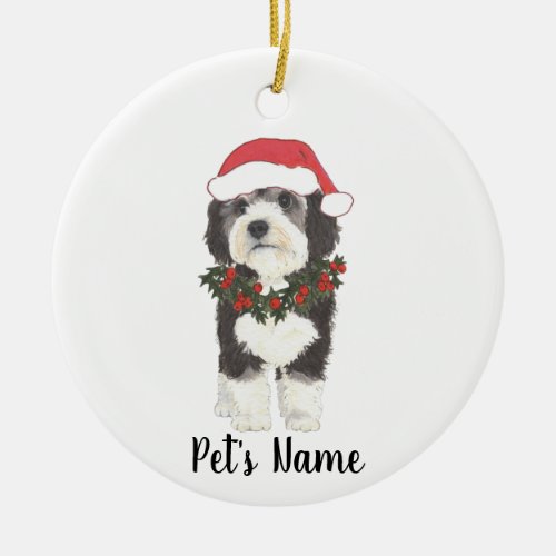 Personalized Bernedoodle Ceramic Ornament