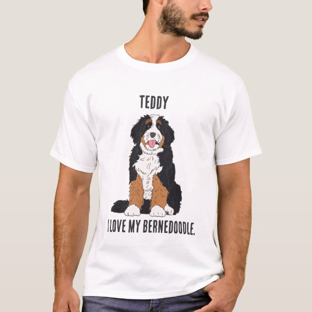 Personalized Bernedoodle Dog Dad Custom Name T-Shirt (Front)