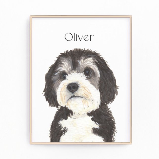 Personalized Bernedoodle Portrait Photo Print (Creator Uploaded)