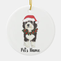 Personalized Bernedoodle Santa Hat Christmas