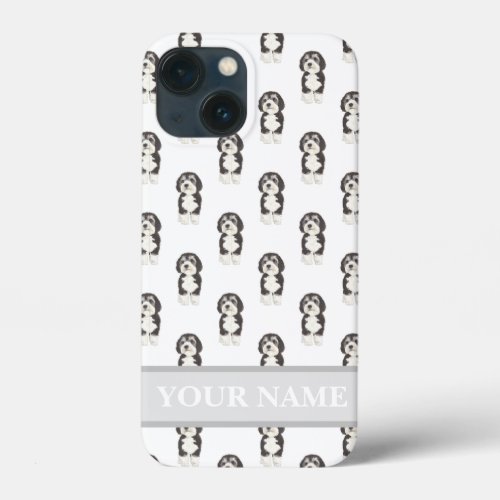 Personalized Bernedoodle Sheepadoodle iPhone 13 Mini Case