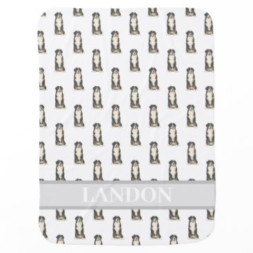 Personalized Bernese Mountain Dog Baby Blanket