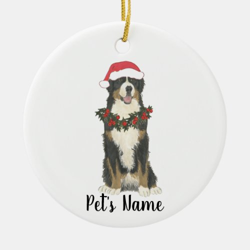 Personalized Bernese Mountain Dog Ceramic Ornament