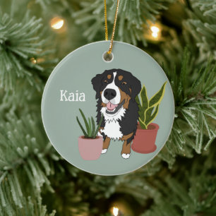 Personalized Bernese Mountain Dog Ceramic Ornament