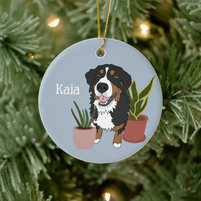 Personalized Bernese Mountain Dog  Ceramic Ornament (Tree)